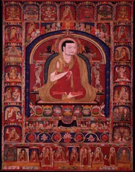 Phagmodrupa mit seinen früheren Inkarnationen und Episoden aus seinem Leben